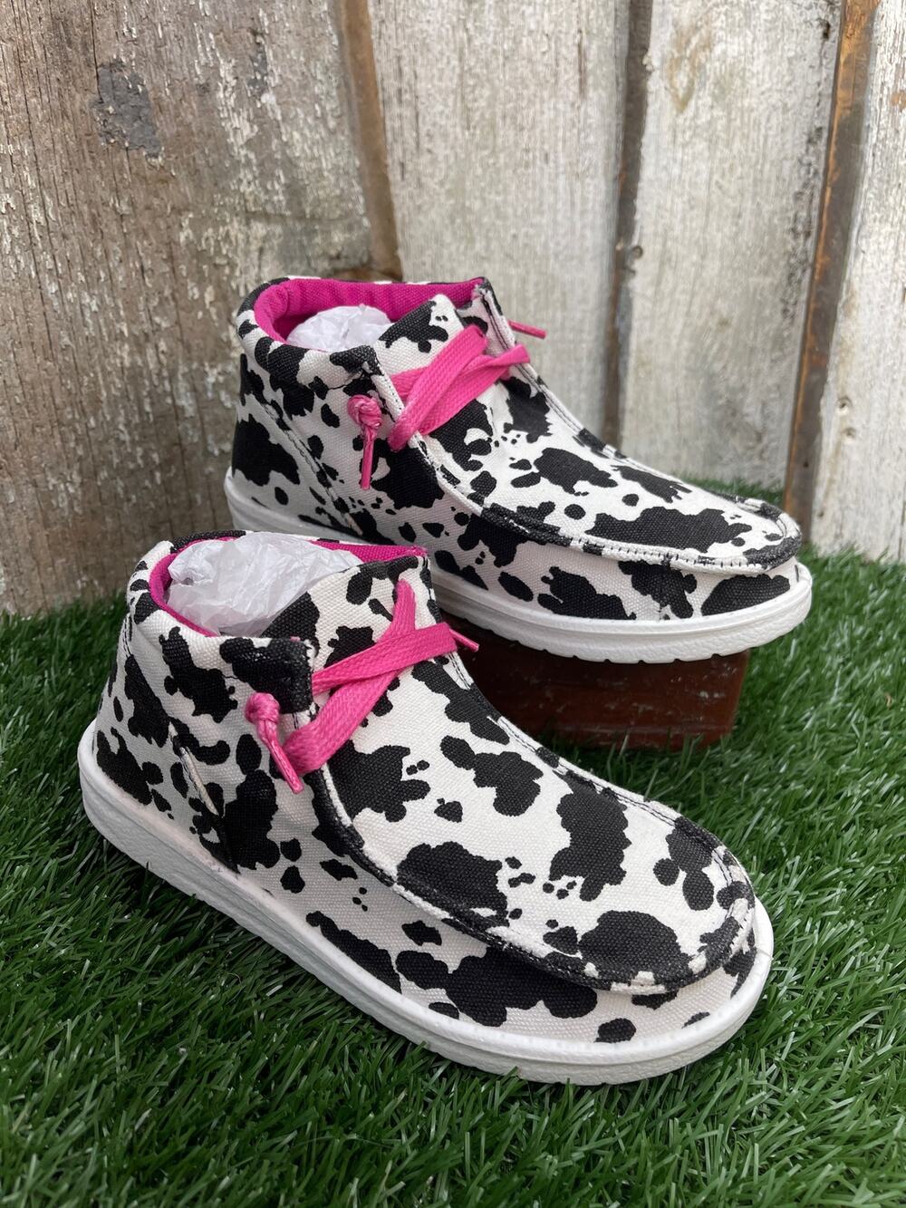 Gypsy Jazz Slip On Loafers Cow Print Cowgirl Youth Girls 1